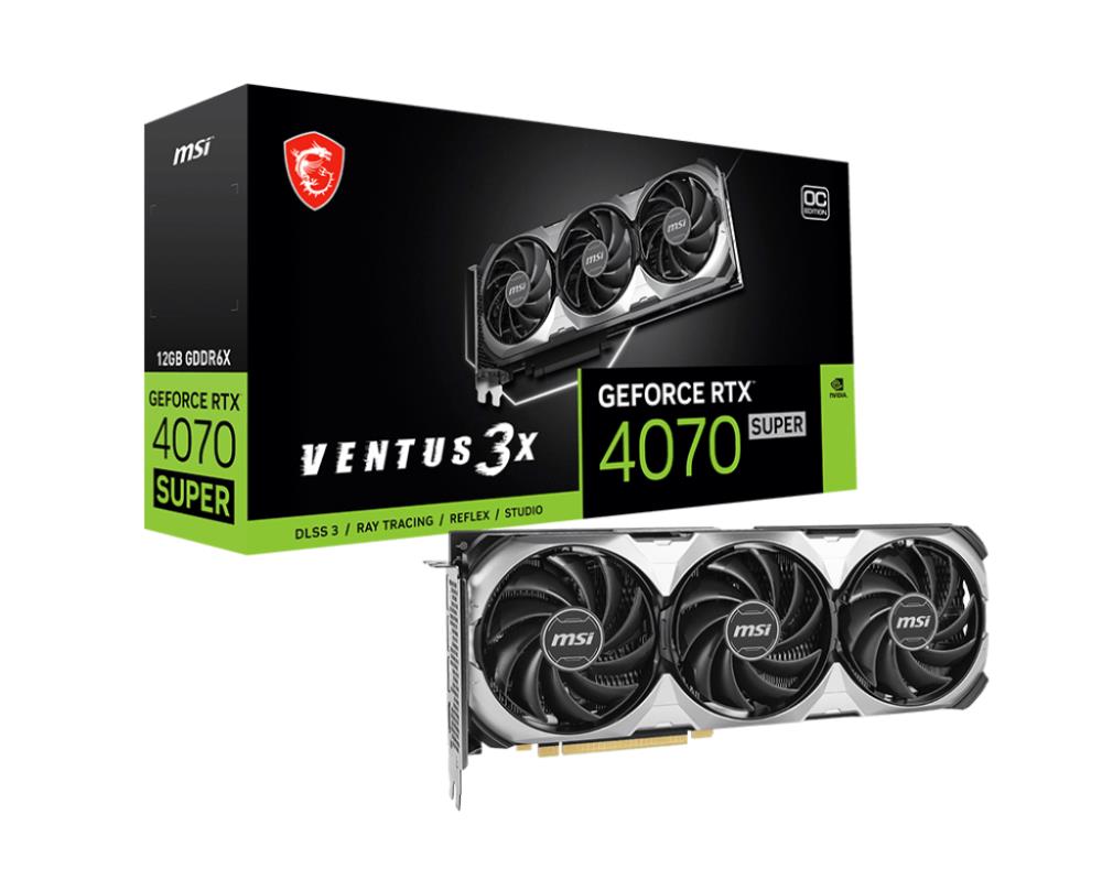 Graphics Card|MSI|NVIDIA GeForce RTX 4070 SUPER|12 GB|GDDR6X|192 bit|PCIE 4.0 16x|Triple slot Fansink|1xHDMI|3xDisplayPort|RTX4070SUPER12GVEN3XOC