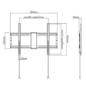 TV SET ACC WALL MOUNT 37-80"/WM-80F-01 GEMBIRD