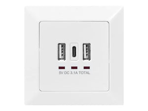Digitus | Socket with USB A & USB-C Ports, flush mounted