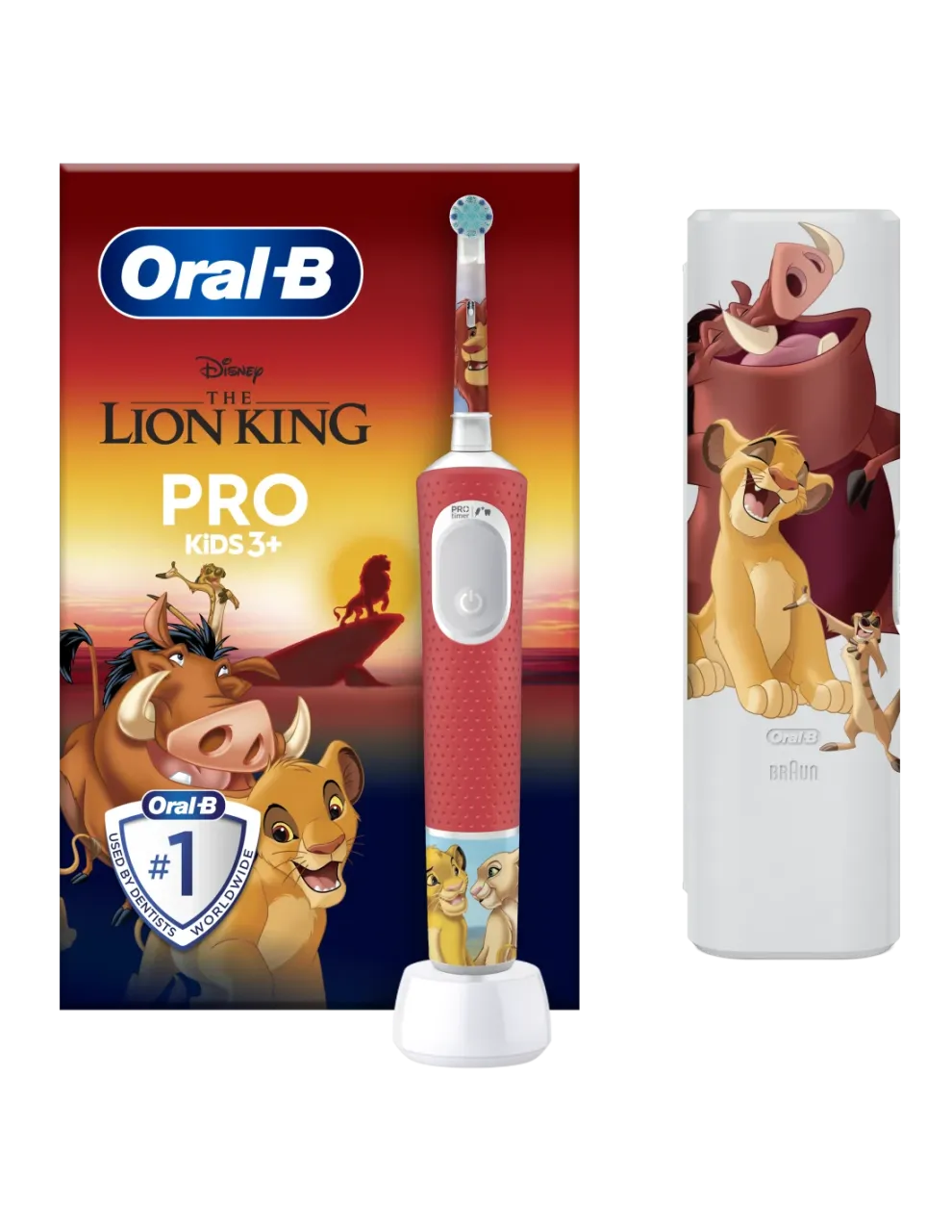 Oral-B | Electric Toothbrush | Vitality PRO Kids 3+ Lion King | Rechargeable | For children | Number of brush heads included 1 | Number of teeth brushing modes 2