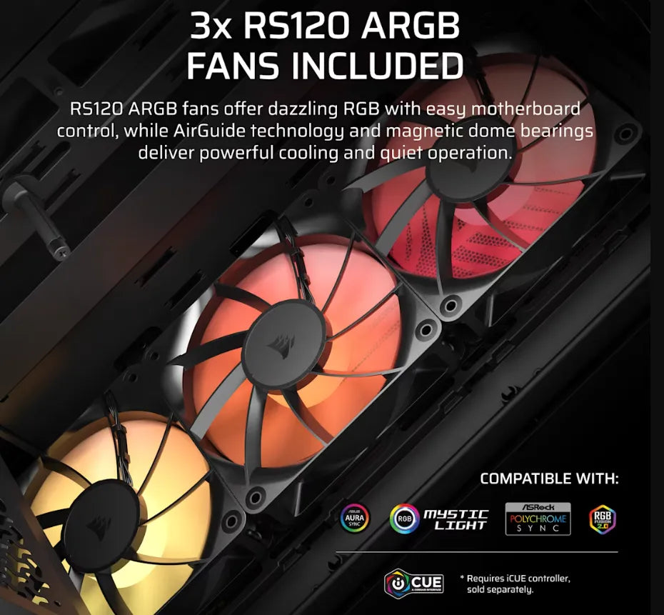 Corsair PC Case | 3200D RS | Black | Mid-Tower