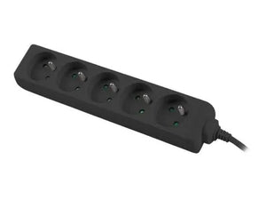 Lanberg Cable Power Strip, 5X French Outlets Quality-Grade Copper, 1.5 m | PS0-05E-0150-BK