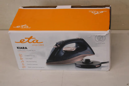 SALE OUT. ETA ETA127690000 Kiara Iron, Ceramic, 2200 W, Water tank 220 ml, Black | ETA | Iron | Kiara ETA127690000 | Cordless Steam Iron | 2200 W | Water tank capacity 220 ml | Continuous steam 40 g/min | Steam boost performance 90 g/min | Black | DA...