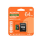 MEMORY MICRO SDXC 64GB UHS-I/UD64GUI3V30A2SP-RA1 ADATA