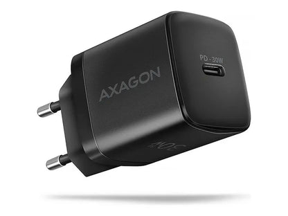 AXAGON Sil wallcharger 1x port USB-C, PD3.0/PPS/QC4+/SFC/AFC/Apple, 30W | ACU-PD30