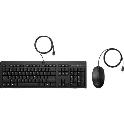 HP 225 G2 USB Wired Mouse Keyboard Combo, Copilot Key, spill resistant - Black - US ENG