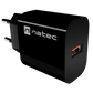 Natec Ribera USB Charger 1X USB-A 18W, Black