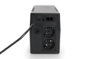 Digitus | Line-Interactive UPS | Line-Interactive UPS DN-170063, 600VA, 360W, 1x 12V/7Ah battery, 2x CEE 7/7 outlet, 2x RJ-11, 1x USB 2.0 type B, LED, Simulated Sine Wave, 298x101x142mm, 4.35kg | 600 VA | 360 W