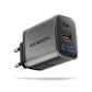 AXAGON Wall charger 67W, USB-A + USB-C, PD3.0/PPS/QC4+/SF | ACU-PQ67D