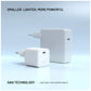 Fixed Mini GaN power adapter with USB-C output and PD support, 65W