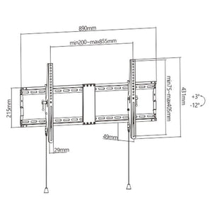 TV SET ACC WALL MOUNT 43-90"/WM-90T-01 GEMBIRD