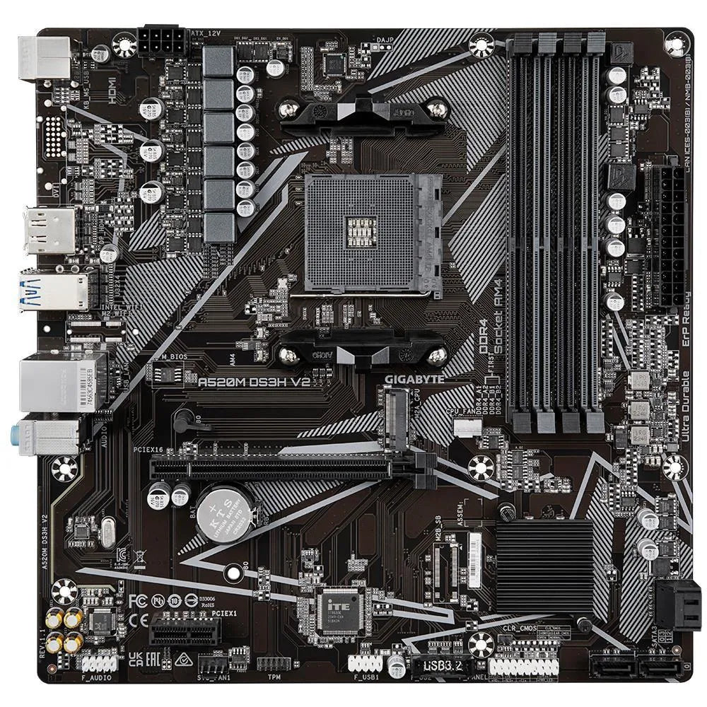Mainboard|GIGABYTE|AMD A520|SAM4|Micro-ATX|Memory DDR4|Memory slots 4|A520MDS3HV2