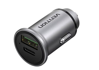 MOBILE CHARGER CAR USB/2P GRAY FFBH0 VENTION