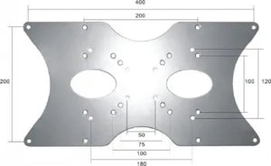 NEWSTAR VESA CONVERSION PLATE - VESA 75/100 - 200X100, 200X200, 400X200 - SILVER