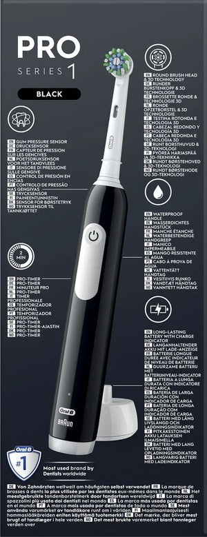 Oral-B Pro Series 1 | Electric Toothbrush | Rechargeable | For adults | Number of brush heads included 1 | Number of teeth brushing modes 3 | Black
