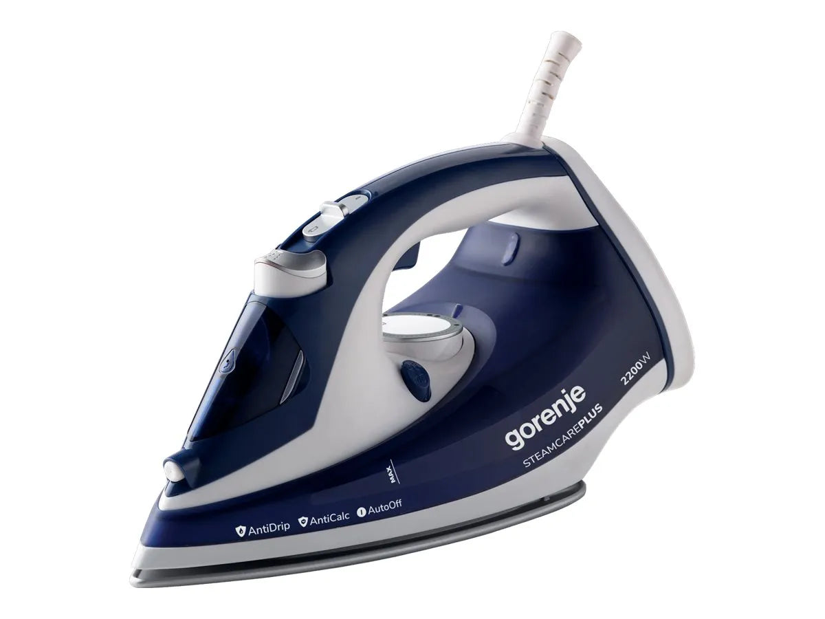 Gorenje | SIH2200BLC | Steam Iron | 2200 W | Water tank capacity 280 ml | Continuous steam 30 g/min | Steam boost performance 90 g/min | Blue/White