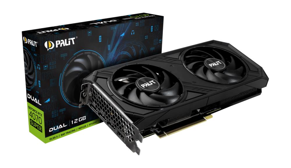 Graphics Card|PALIT|NVIDIA GeForce RTX 4070 SUPER|12 GB|GDDR6X|192 bit|PCIE 4.0 16x|GPU 1980 MHz|1xHDMI|3xDisplayPort|NED407S019K9-1043D