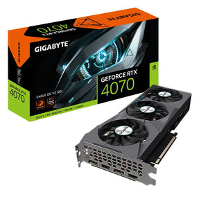 Graphics Card|GIGABYTE|NVIDIA GeForce RTX 4070|12 GB|GDDR6X|192 bit|PCIE 4.0 16x|2xHDMI|2xDisplayPort|N4070EAGLEOCV2-12GD