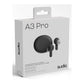Sudio Earbuds | A3 Pro | Bluetooth | In-ear | Microphone | Cloudy Black | Noise canceling | Wireless
