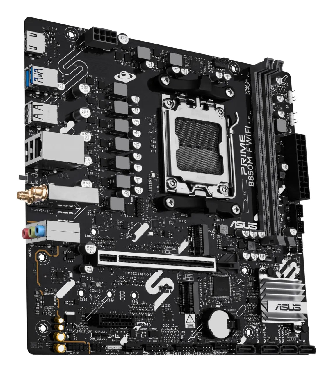 Mainboard|ASUS|AMD B850|Socket AM5|micro ATX|RAM DDR5-SDRAM|2xSlots|Wi-Fi Yes|Bluetooth Yes|2xNumber of M.2 (M) slots|PRIMEB850M-FWIFI