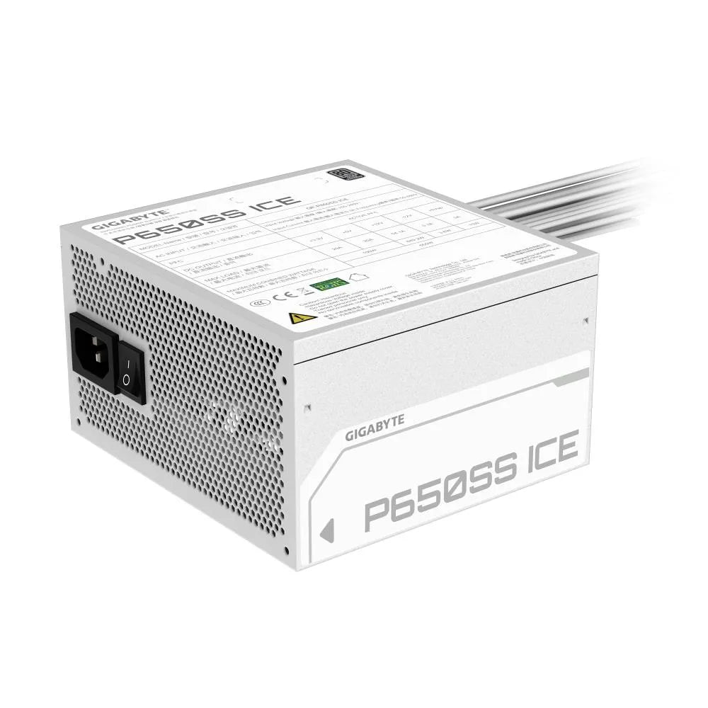 Power Supply|GIGABYTE|GP-P650SS ICE|650 Watts|Efficiency 80 PLUS SILVER|PFC Active|MTBF 100000 hours|GP-P650SSICE