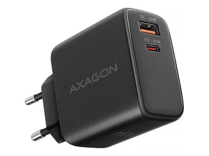 AXAGON GaN wallcharger 2x port (USB-A + USB-C), PD3.0/PPS/QC4+/SFC2.0/AFC/SCP/FCP/Apple, 45W | ACU-PQ45