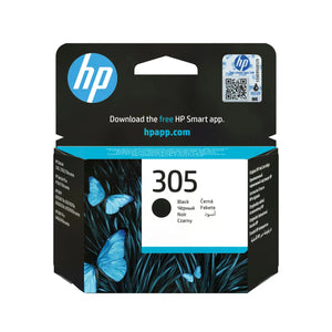 HP 305 Black Ink Cartridge, 120 pages, for HP DeskJet 2300, 2710, 2720, Plus 4100