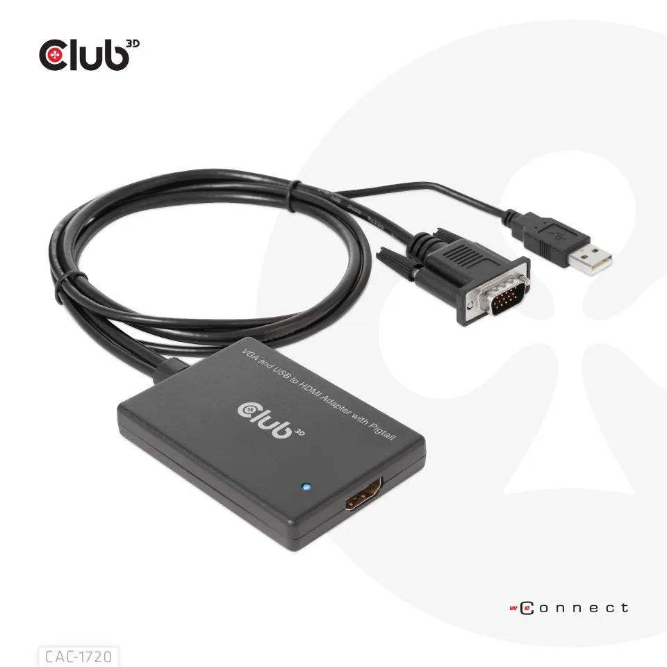 I/O ADAPTER VGA TO HDMI+USB/0.6M M/F CAC-1720 CLUB3D
