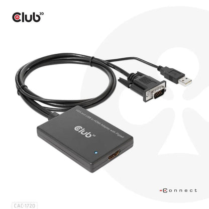 I/O ADAPTER VGA TO HDMI+USB/0.6M M/F CAC-1720 CLUB3D