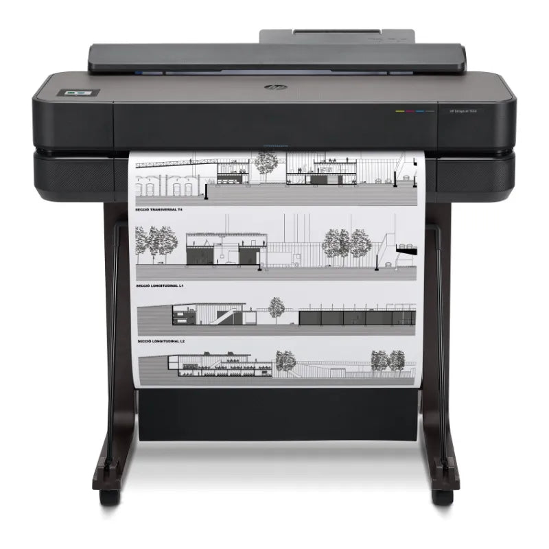 HP DesignJet T650 Printer/Plotter 2025 edition - 24" Roll/A4,A3,A2,A1 Color Ink, Print, Auto Sheet Feeder, Auto Horizontal Cutter, LAN, WiFi, 26 sec/A1 page, 81 A1 prints/hour, with Stand, 2 years