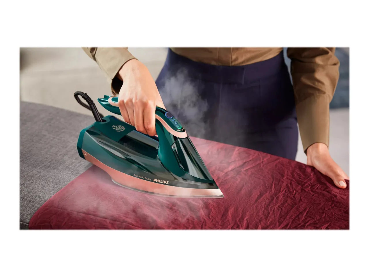 Philips | DST8030/70 Azur | Steam Iron | 3000 W | Water tank capacity 350 ml | Continuous steam 70 g/min | Green