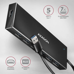 I/O HUB USB3.2 7PORT FLAT/1M HUE-F7A AXAGON