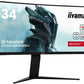 LCD Monitor|IIYAMA|34"|Gaming/Curved/21 : 9|Panel VA|3440x1440|21:9|180Hz|Matte|0.4 ms|Speakers|Height adjustable|Tilt|Colour Black|GCB3480WQSU-B1