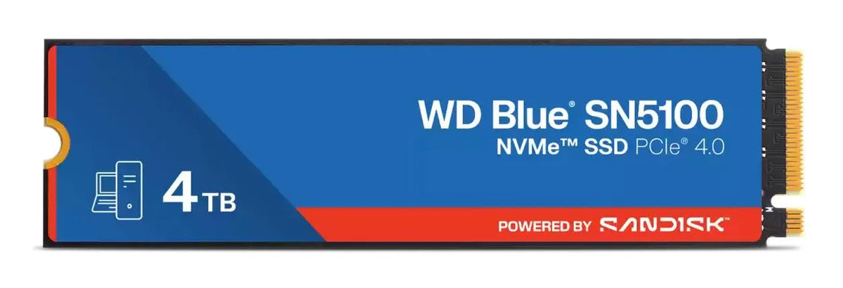 SSD|SANDISK|Blue SN5100|4TB|M.2|NVMe|3D QLC|Write speed 6700 MBytes/sec|Read speed 6900 MBytes/sec|2.38mm|TBW 1200 TB|MTBF 1750000 hours|WDS400T5B0E-00CPE0