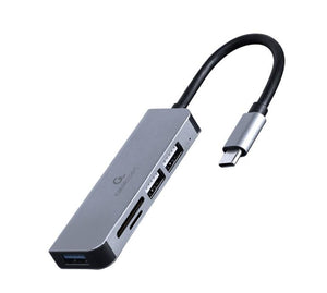 I/O HUB USB-C 3PORT+CR/UHB-CM-CRU3P1U2P2-01 GEMBIRD