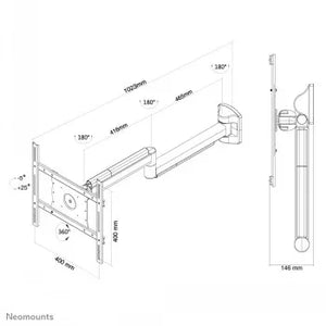NEWSTAR FLAT SCREEN WALL MOUNT (102 CM LONG) 10-40" WHITE