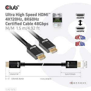 CABLE HDMI TO HDMI 1.5M/M/M CAC-1370 CLUB3D