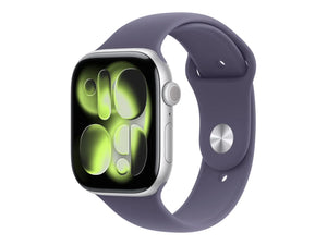 Apple Watch Series 11 GPS + Cellular 46mm Silver Aluminium Case with Purple Fog Sport Band - S/M | Apple