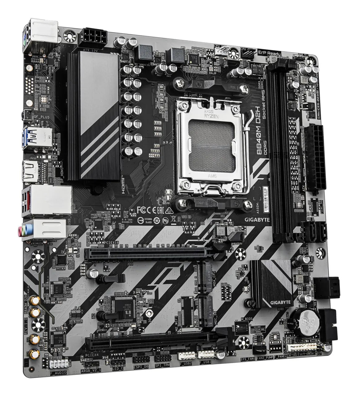 Mainboard|GIGABYTE|AMD B840|Socket AM5|micro ATX|RAM DDR5-SDRAM|2xSlots|2xNumber of M.2 (M) slots|B840M D2H (Rev. 1.1)|B840MD2H1.1