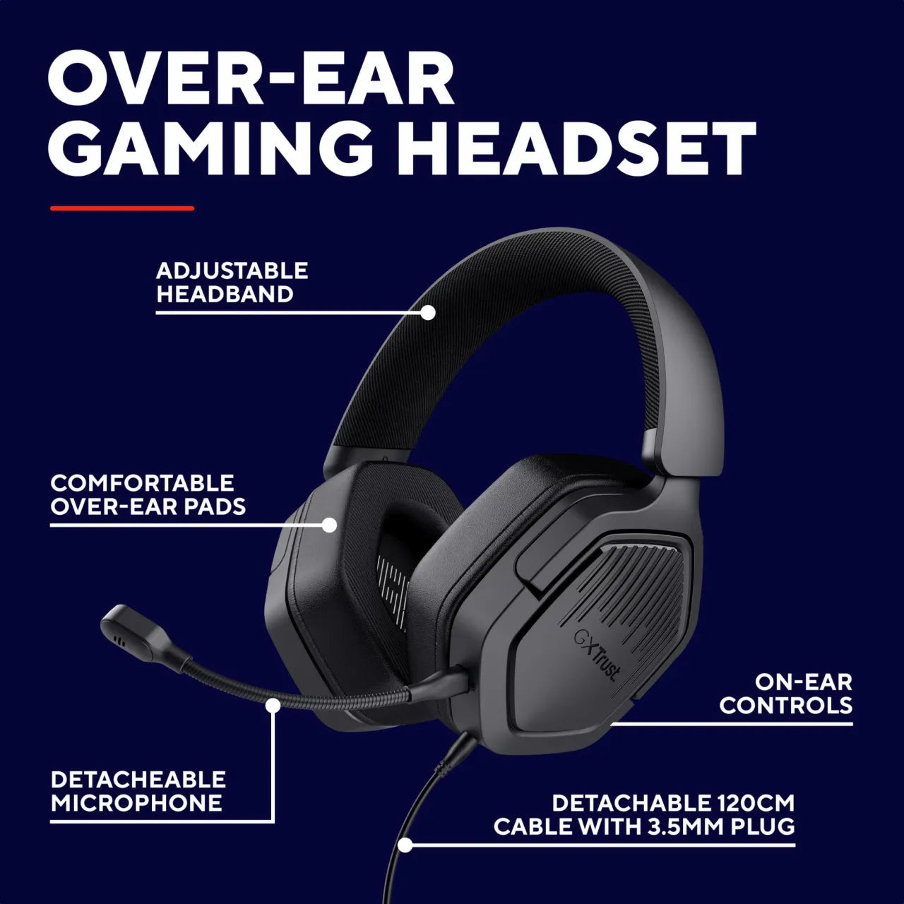 HEADSET GXT492 CARUS/BLK 25447 TRUST