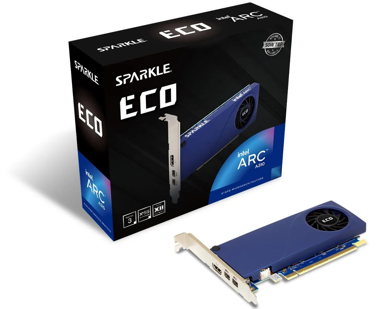 Graphics Card|SPARKLE|Intel Arc A310|4 GB|GDDR6|PCIE 4.0 8x|Single Slot Fansink|1xHDMI|2xMini DisplayPort|SA310C-4G