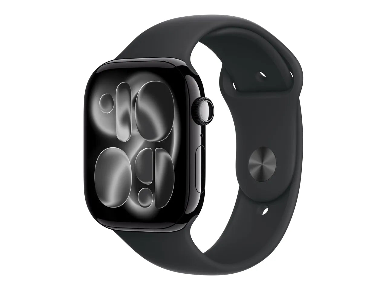 Apple Watch Series 11 GPS + Cellular 46mm Jet Black Aluminium Case with Black Sport Band - S/M | Apple