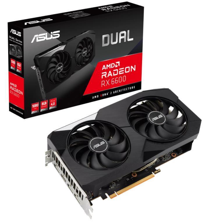 Graphics Card|ASUS|AMD Radeon RX 6600|8 GB|GDDR6|128 bit|PCIE 4.0 16x|GPU 2044 MHz|Two and Half Slot Fansink|1xHDMI|3xDisplayPort|DUAL-RX6600-8G-V2