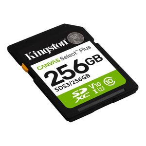 Kingston Canvas Select Plus | 256 GB | SD | Flash memory class Class 10, UHS-I, U1/U3, Video Class 10/30