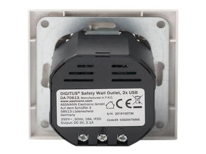 Digitus Safety socket for flush mounting with 2 USB ports | DA-70613