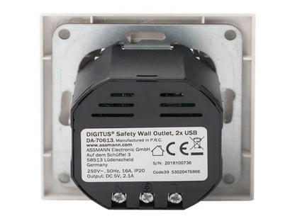 Digitus Safety socket for flush mounting with 2 USB ports | DA-70613