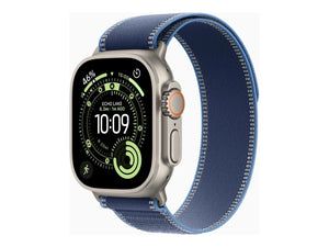 Apple Watch Ultra 3 GPS + Cellular 49mm Natural Titanium Case with Blue/Bright Blue Trail Loop - S/M | Apple