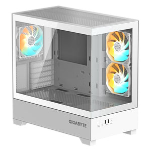 Case|GIGABYTE|GB-C201PI|MidiTower|Case product features Rackmountable/Accessory/Transparent panel|Not included|MicroATX|MiniITX|Colour White|GB-C201PI