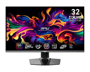 Monitor|MSI|31.5"|Gaming/4K|Panel QD-OLED|3840x2160|16:9|Matte|0.03 ms|Swivel|Pivot|Height adjustable|Tilt|Colour Black|MPG321URXQD-OLED