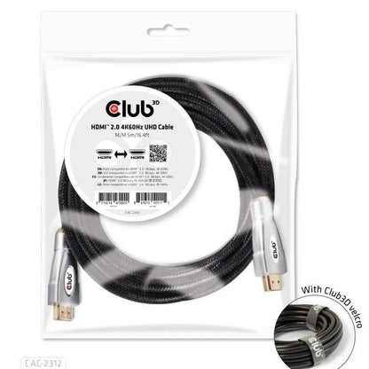 CABLE HDMI TO HDMI 5M/M/M CAC-2312 CLUB3D
